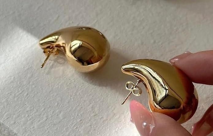 Teardrop Gold Earrings For Girls And Women