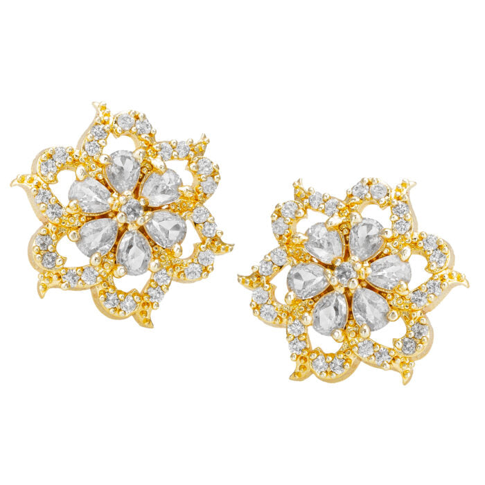 Gold Plated Flower Earrings