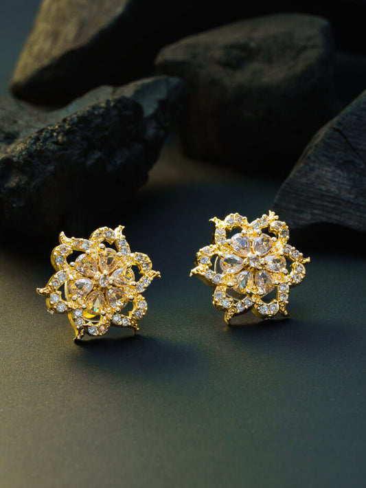 Gold Plated Flower Earrings