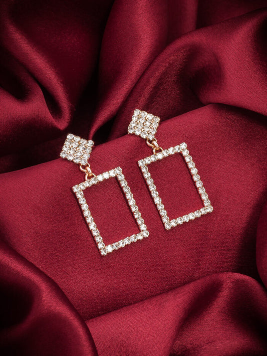 Gold Plated Earrings with ( American Diamonds )