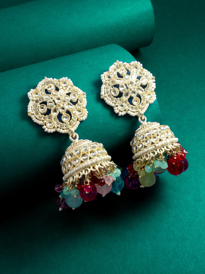 Kundan Pearl Jhumka Earrings