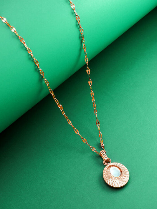 Rose Gold Pearl Pendant ( AD )