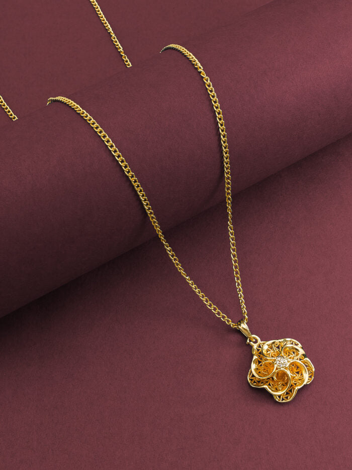 Golden Pendant Floral Design