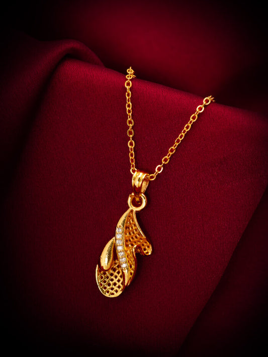 Gold Plated Pendant With White AD