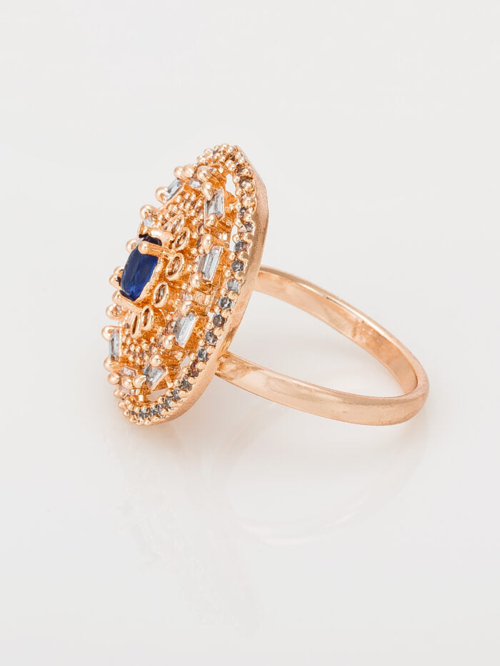 Rose Gold Sapphire ( Blue AD ) Ring