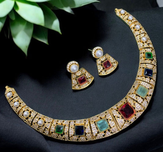 Navratna Hasli Necklace